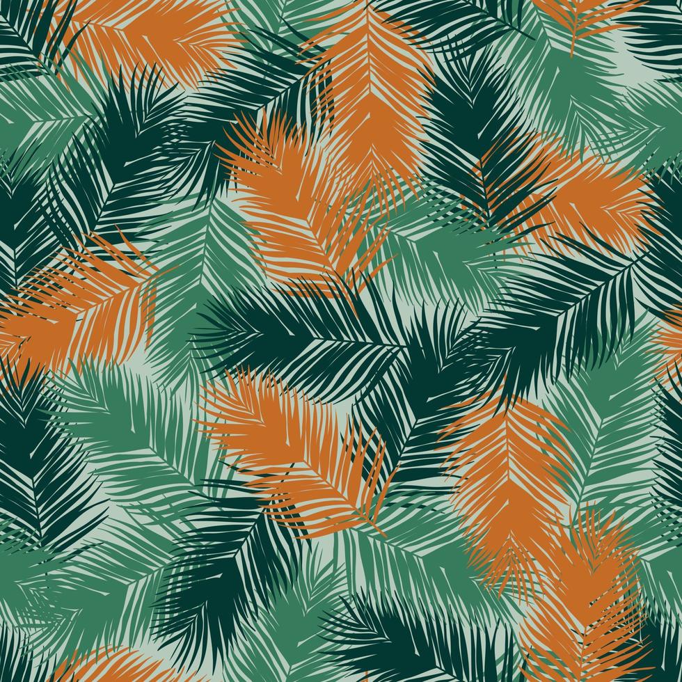 Palme Blätter nahtlos Muster Design. tropisch Blätter Ast Sommer- Muster Design. tropisch Blumen- Muster Hintergrund. modisch Brasilianer Illustration. vektor