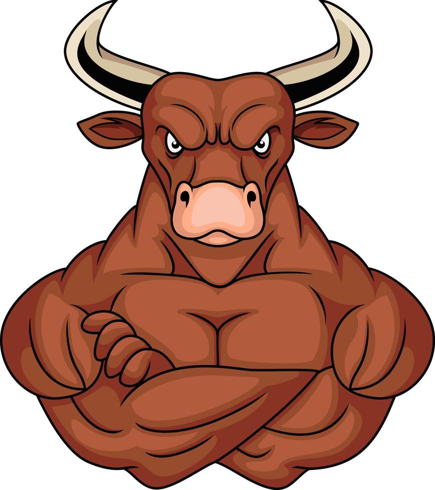 stark buffel tecknad serie maskot karaktär vektor