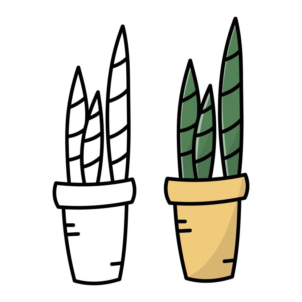 Kaktus isoliert Karikatur Symbol Satz. Vektor eben