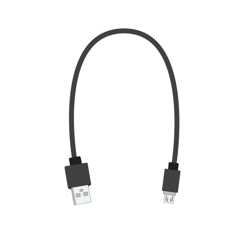 USB Daten Kabel Illustration Design Vektor. USB Kabel Symbol vektor