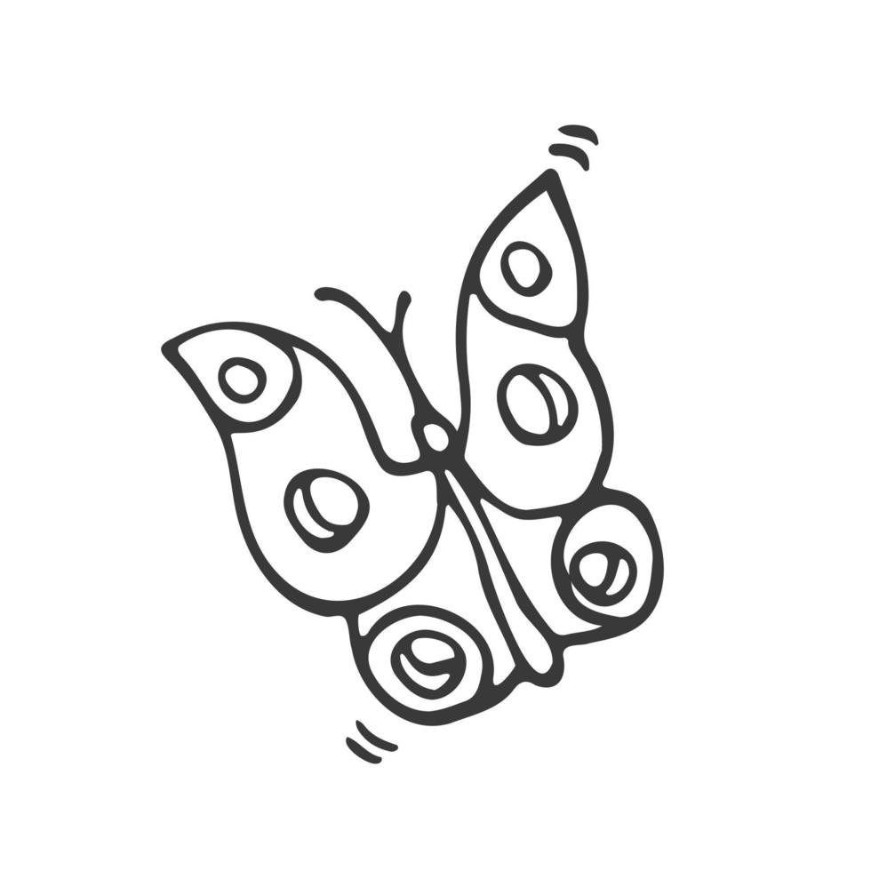 Gekritzel Schmetterling skizzieren. Vektor Illustration. Frühling Konzept