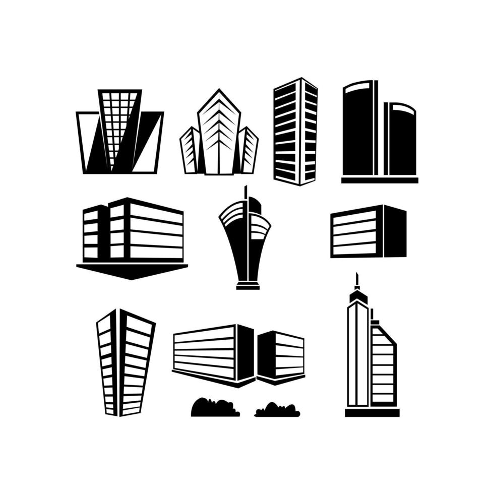 byggnader illustration symbol samling vektor