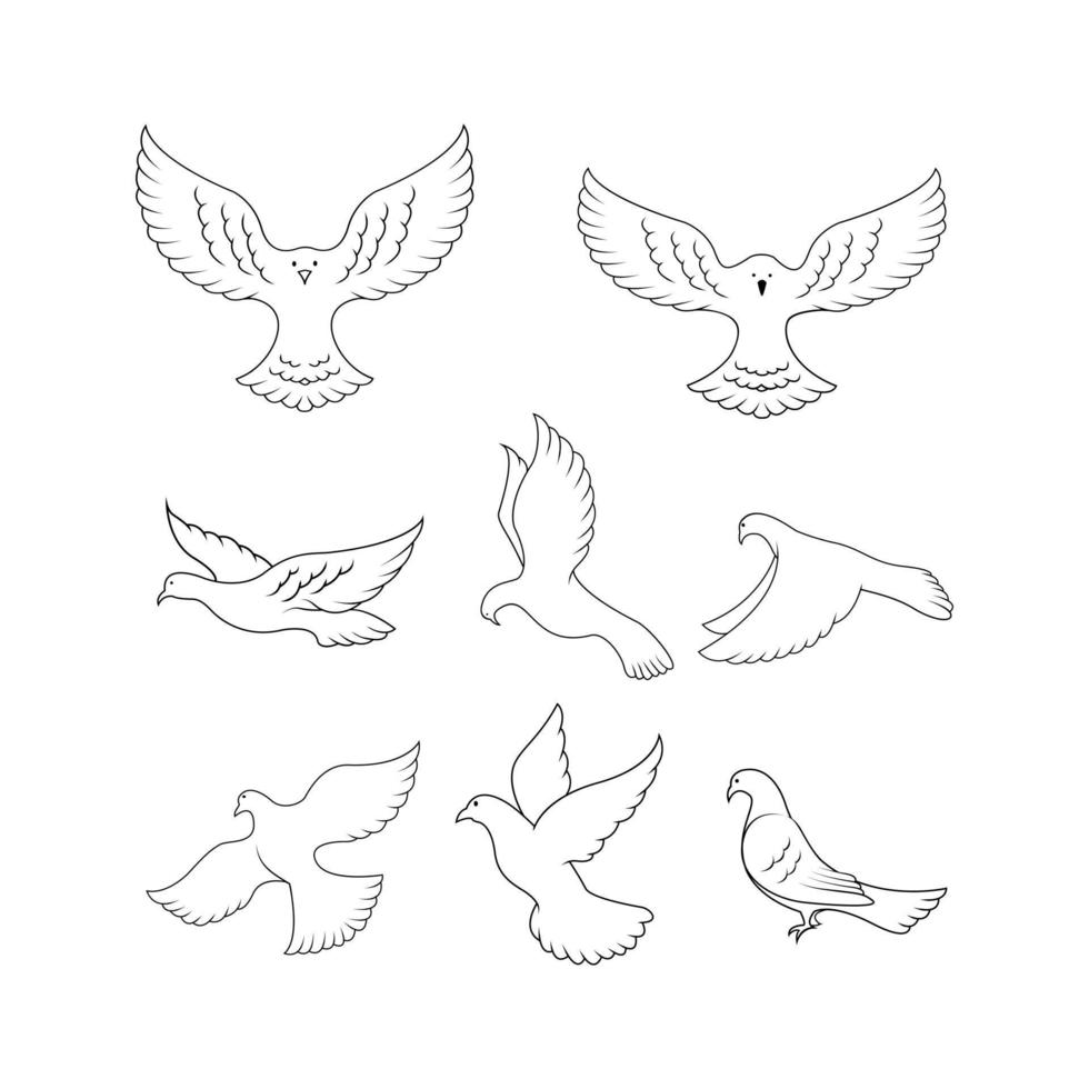 Taube Frieden Illustration Symbol Sammlung vektor
