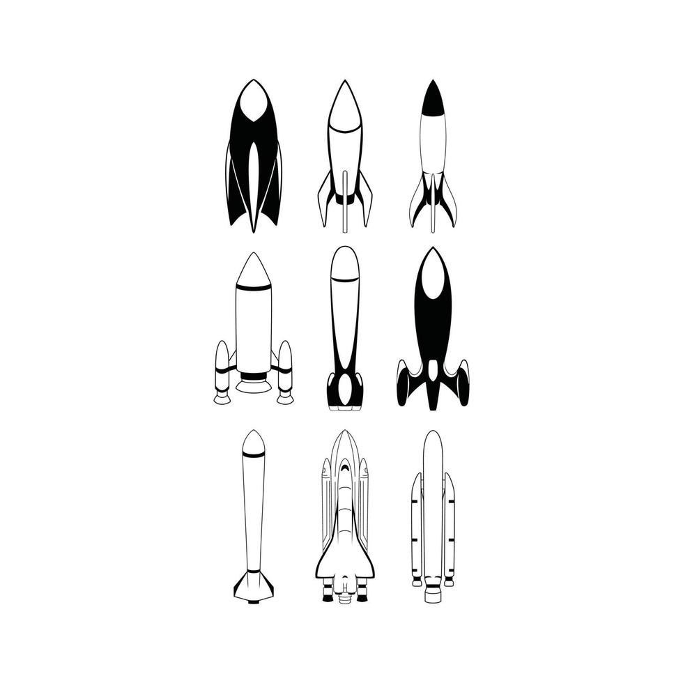 Raum Rakete Illustration Symbol Sammlung vektor