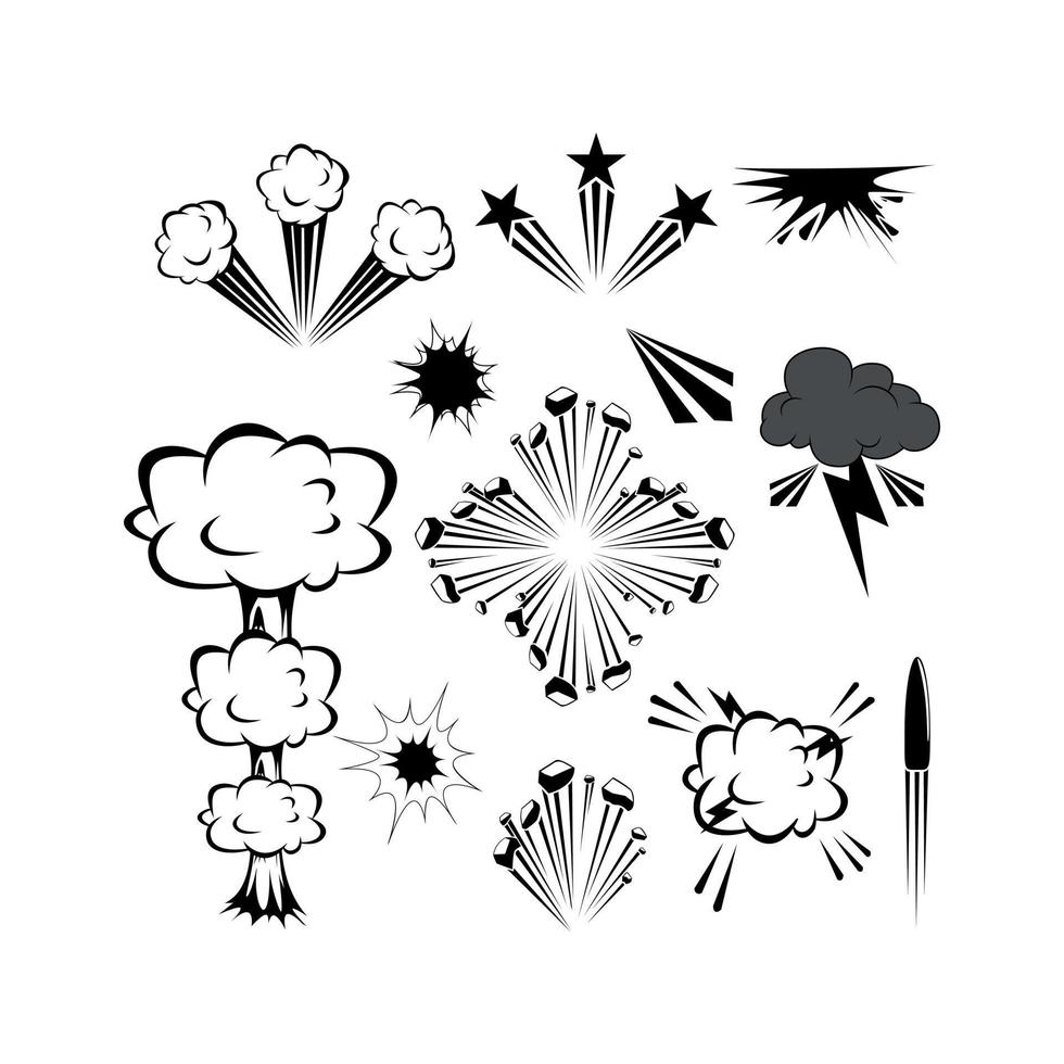 explosion illustration symbol samling vektor