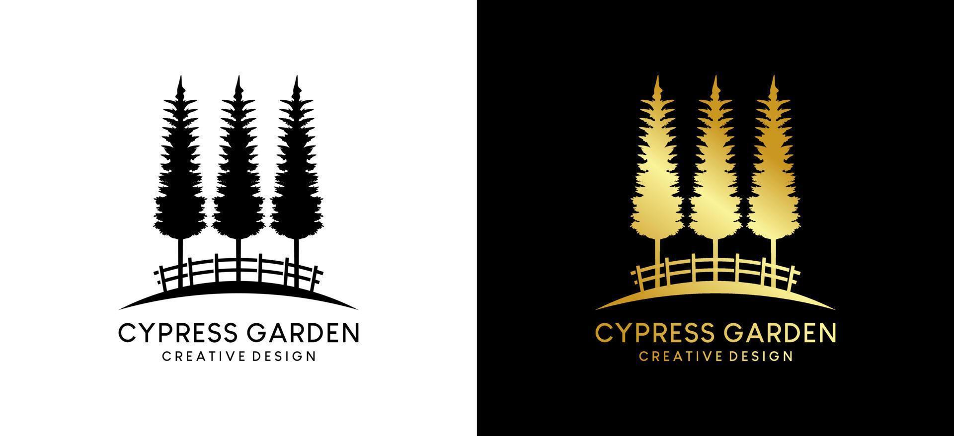 Tanne Garten Logo Design, Tanne Garten Vektor Illustration mit kreativ Konzept