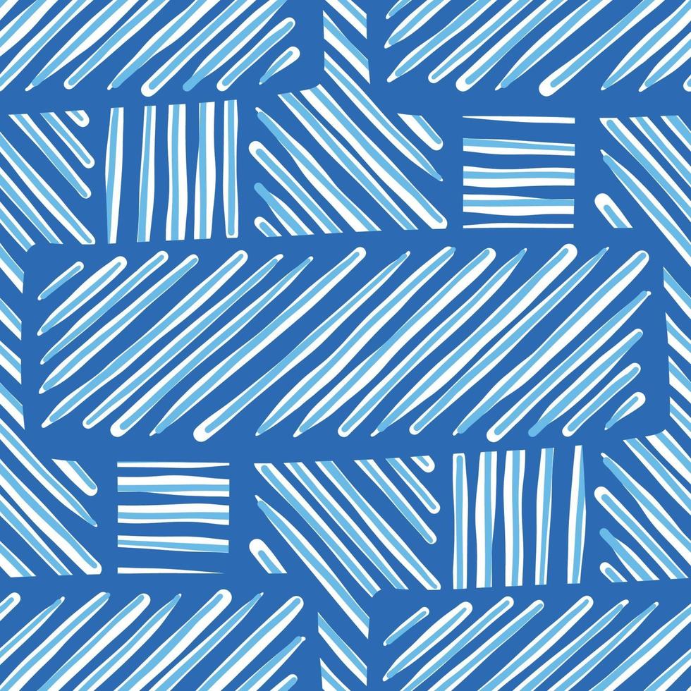 Vektor nahtlose Textur Hintergrundmuster. handgezeichnete, blaue, weiße Farben.