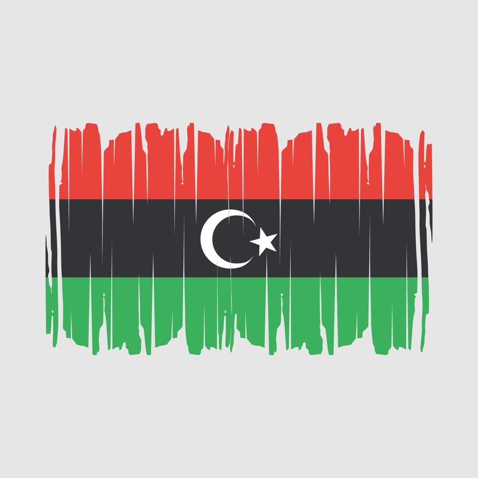 libyen flagga borsta vektor illustration