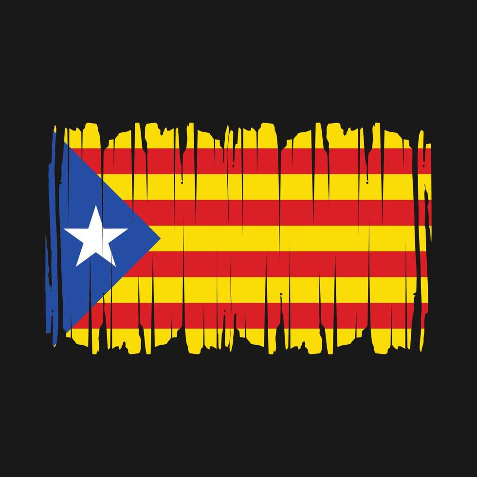 catalonia flagga borsta vektor illustration