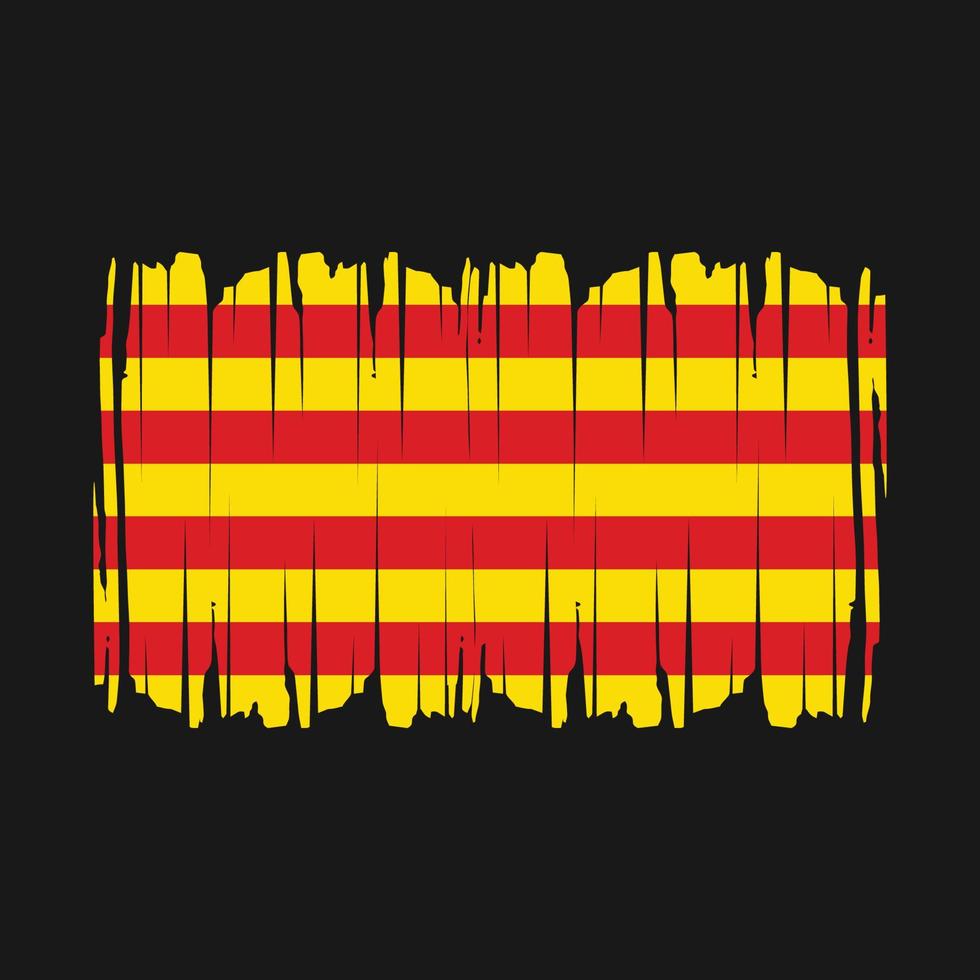 catalonia flagga borsta vektor illustration