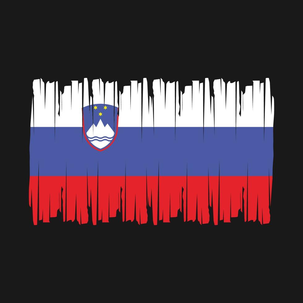 slovenien flagga borsta vektor