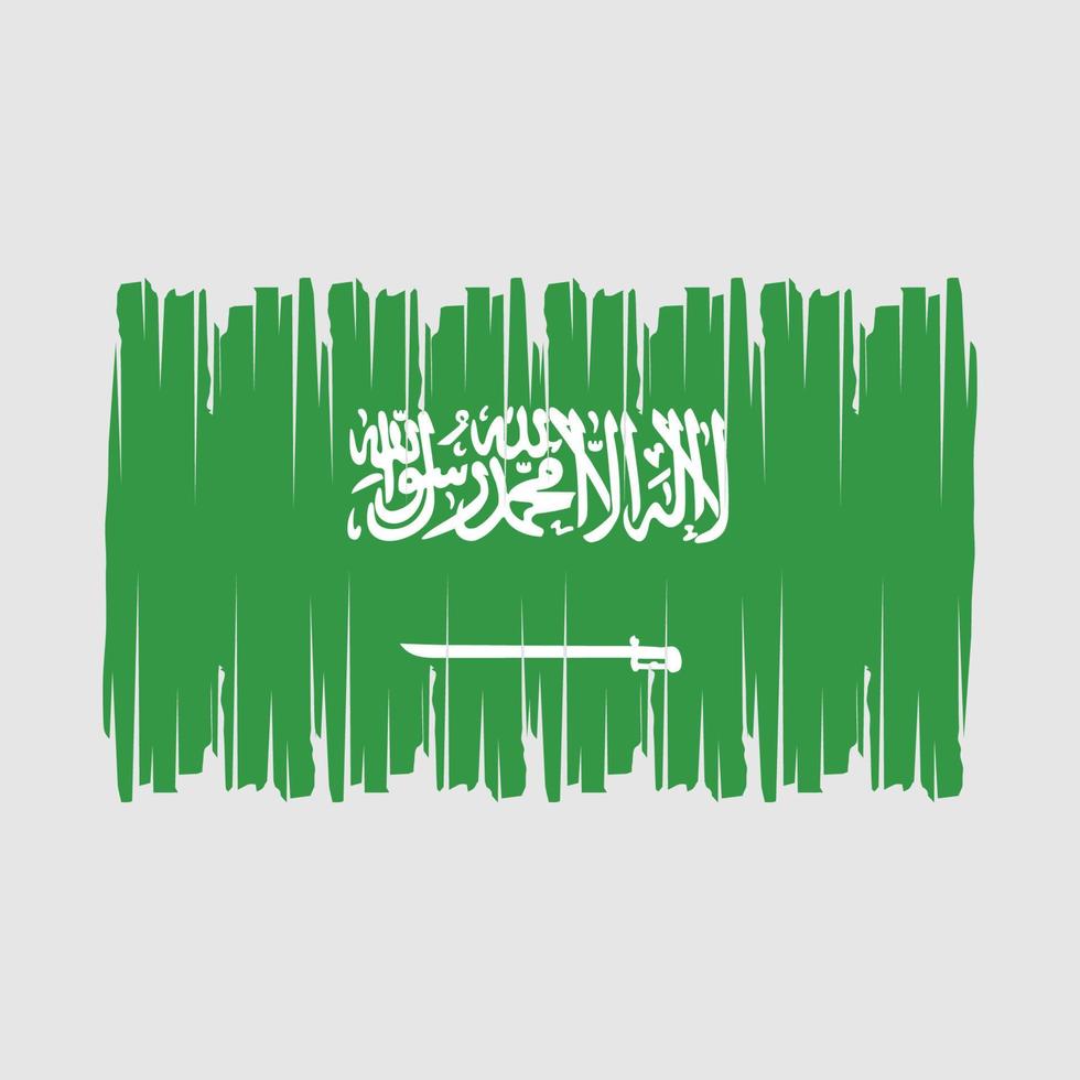 Pinselvektor mit saudi-arabischer Flagge vektor