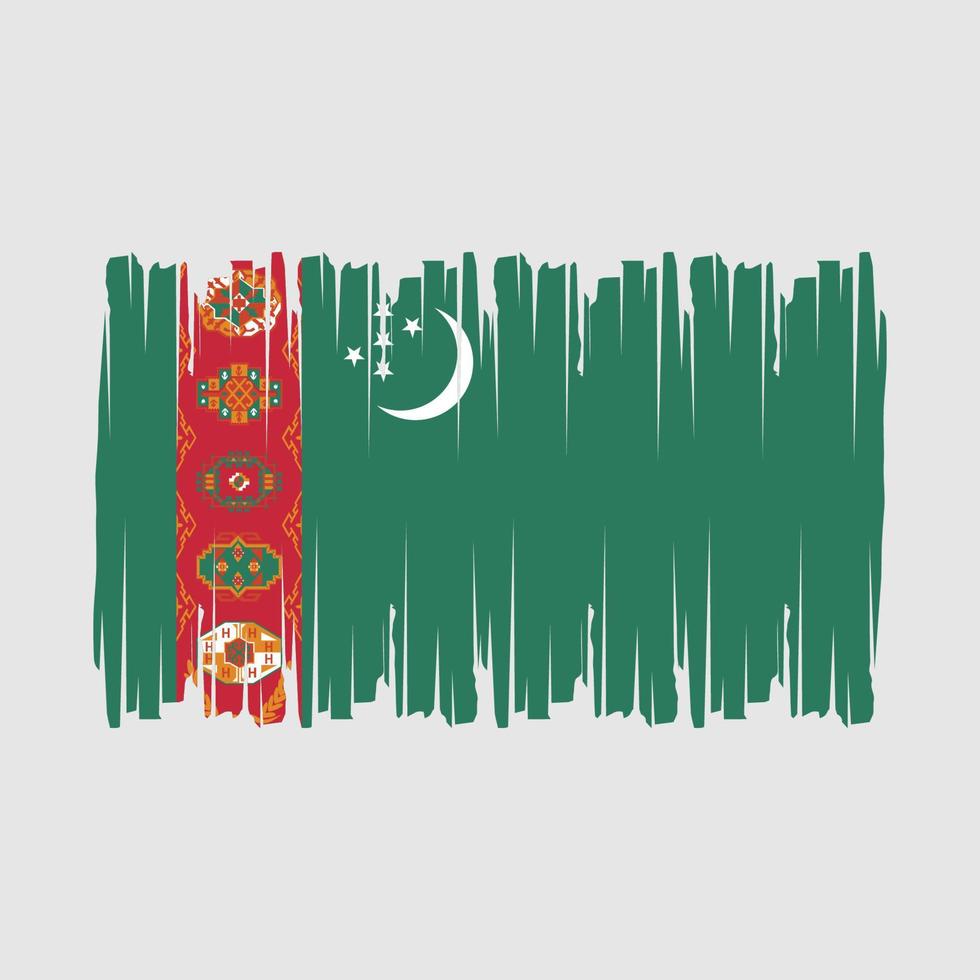 turkmenistan flagga borsta vektor