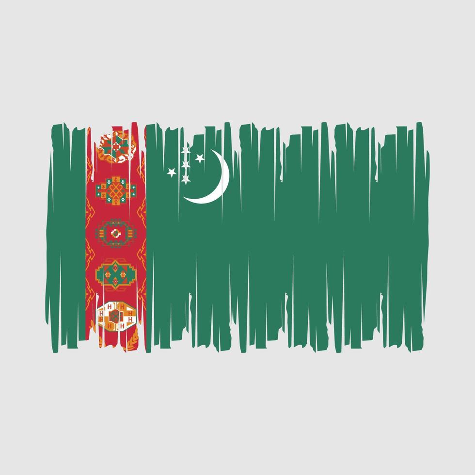turkmenistan-flaggenbürstenvektor vektor