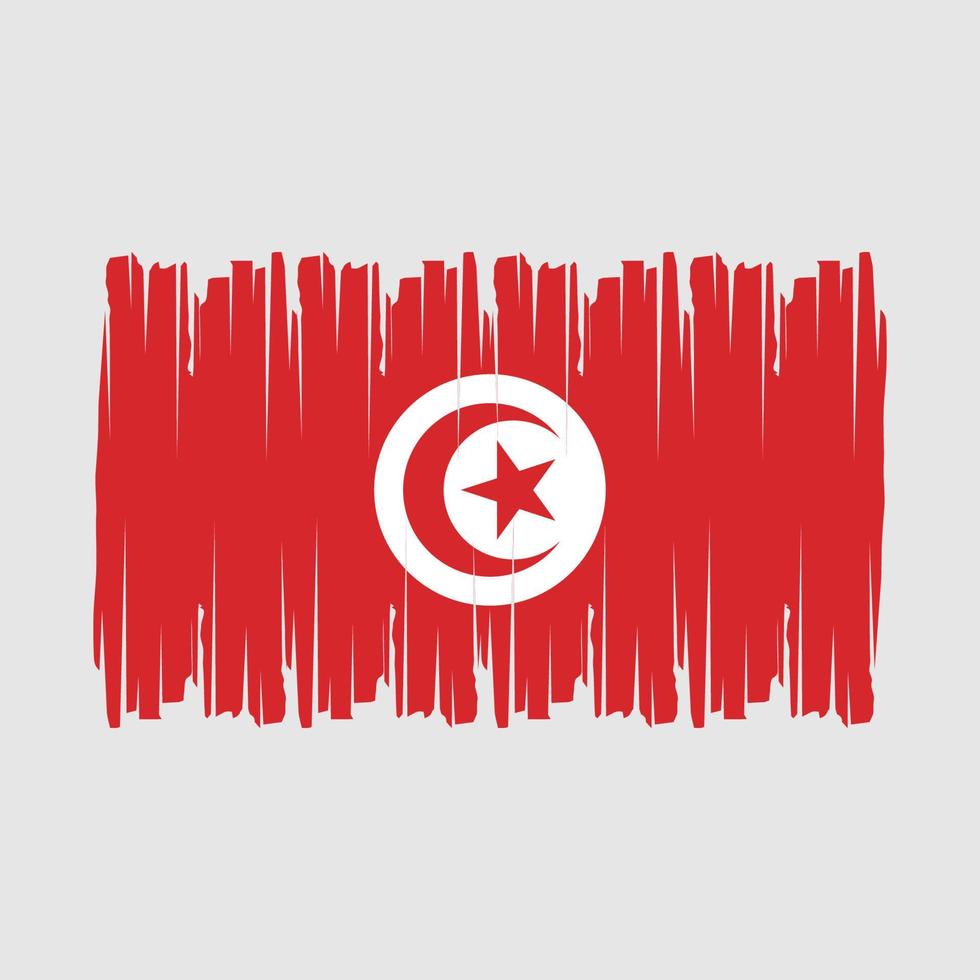 tunisien flagga borsta vektor