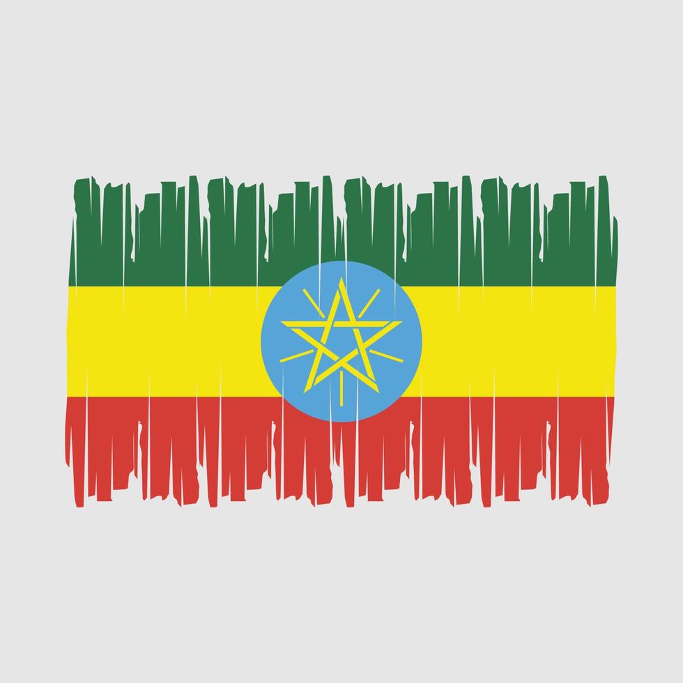 etiopien flagga borsta vektor