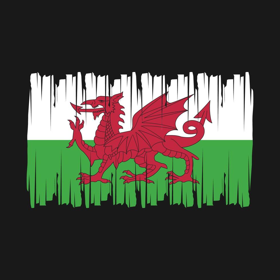 wales flagga borsta vektor