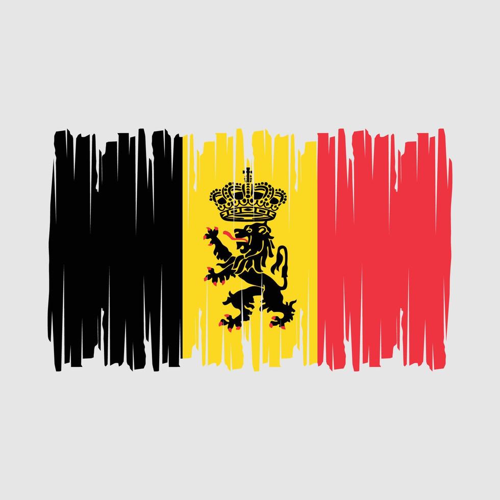 Pinselvektor mit belgischer Flagge vektor