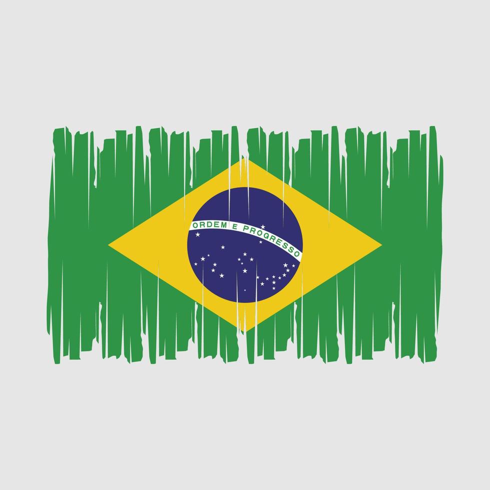 Pinselvektor der brasilianischen Flagge vektor