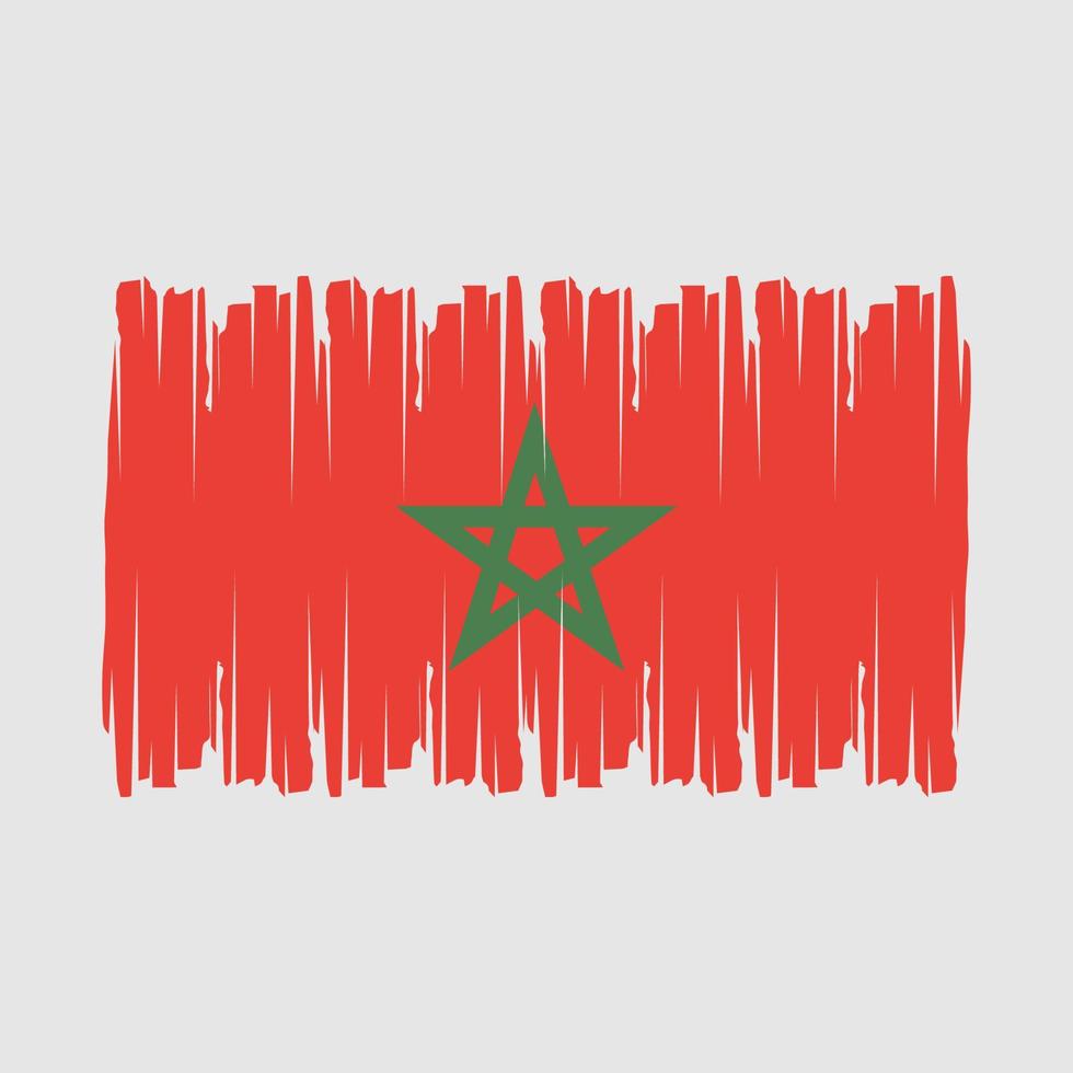 Pinselvektor der marokkanischen Flagge vektor