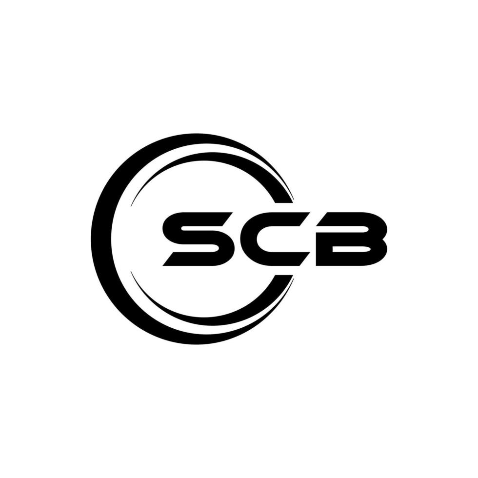 scb brev logotyp design i illustration. vektor logotyp, kalligrafi mönster för logotyp, affisch, inbjudan, etc.