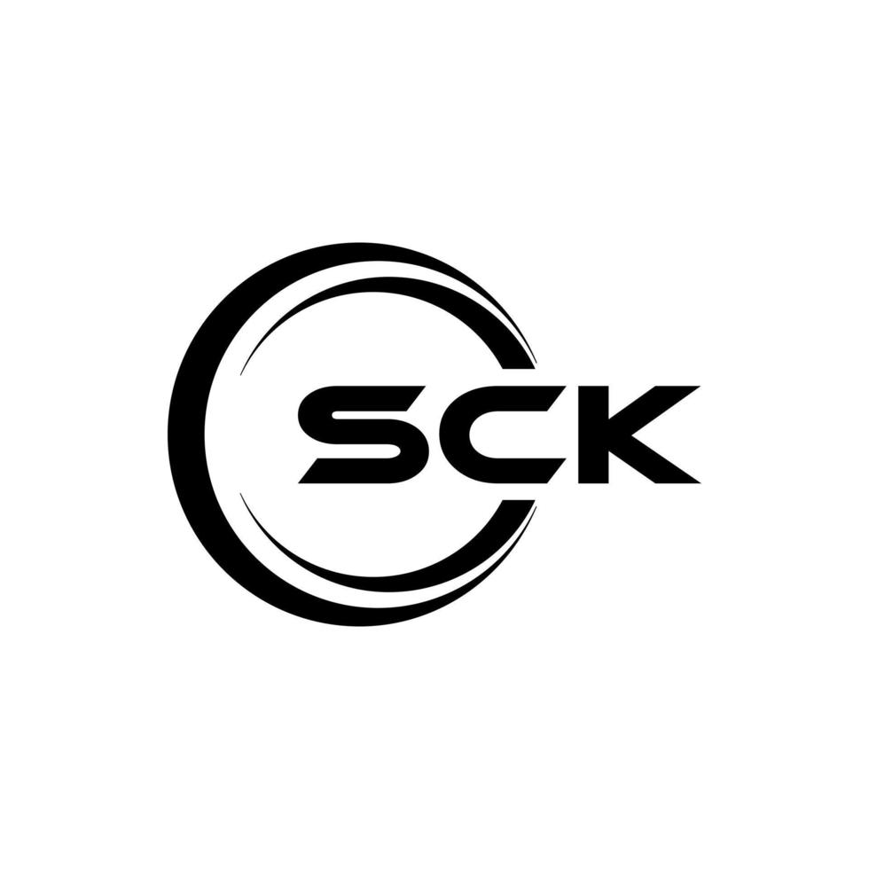 sck brev logotyp design i illustration. vektor logotyp, kalligrafi mönster för logotyp, affisch, inbjudan, etc.