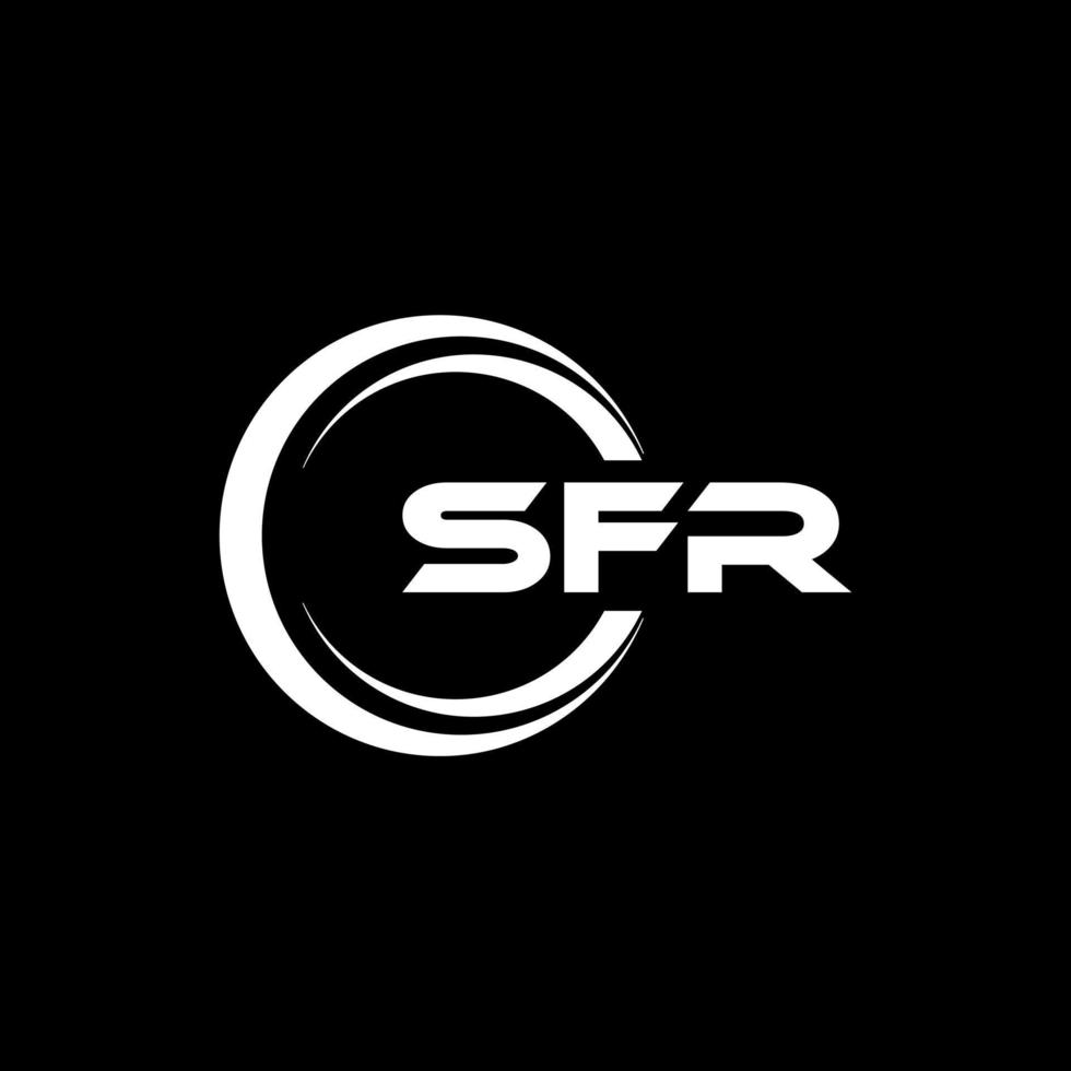 sfr brev logotyp design i illustration. vektor logotyp, kalligrafi mönster för logotyp, affisch, inbjudan, etc.