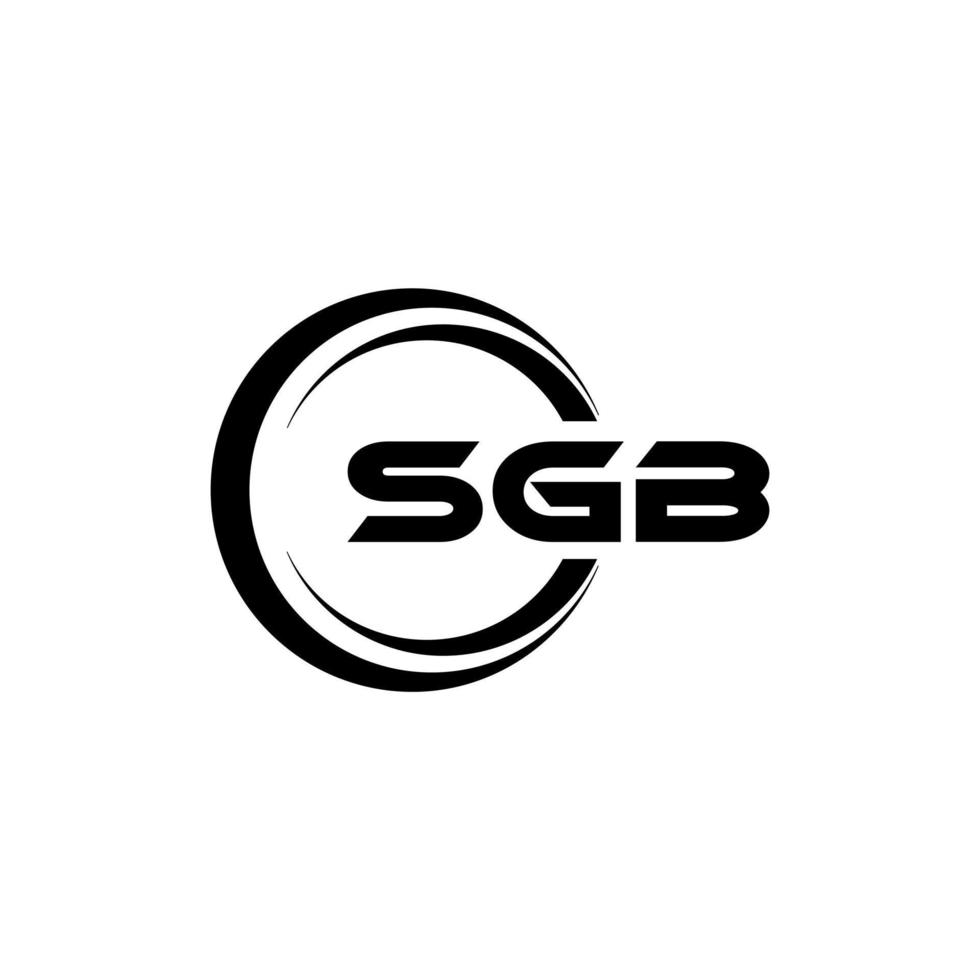 sgb brev logotyp design i illustration. vektor logotyp, kalligrafi mönster för logotyp, affisch, inbjudan, etc.