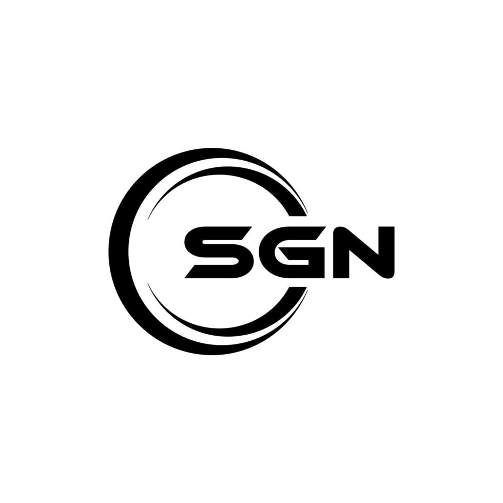 sgn brev logotyp design i illustration. vektor logotyp, kalligrafi mönster för logotyp, affisch, inbjudan, etc.