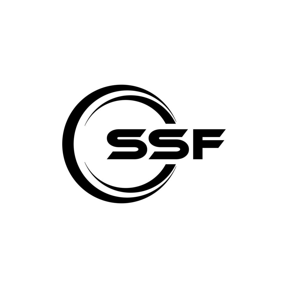 ssf brev logotyp design i illustration. vektor logotyp, kalligrafi mönster för logotyp, affisch, inbjudan, etc.