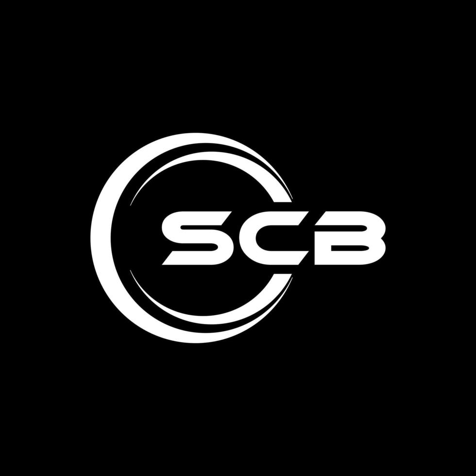 scb brev logotyp design i illustration. vektor logotyp, kalligrafi mönster för logotyp, affisch, inbjudan, etc.