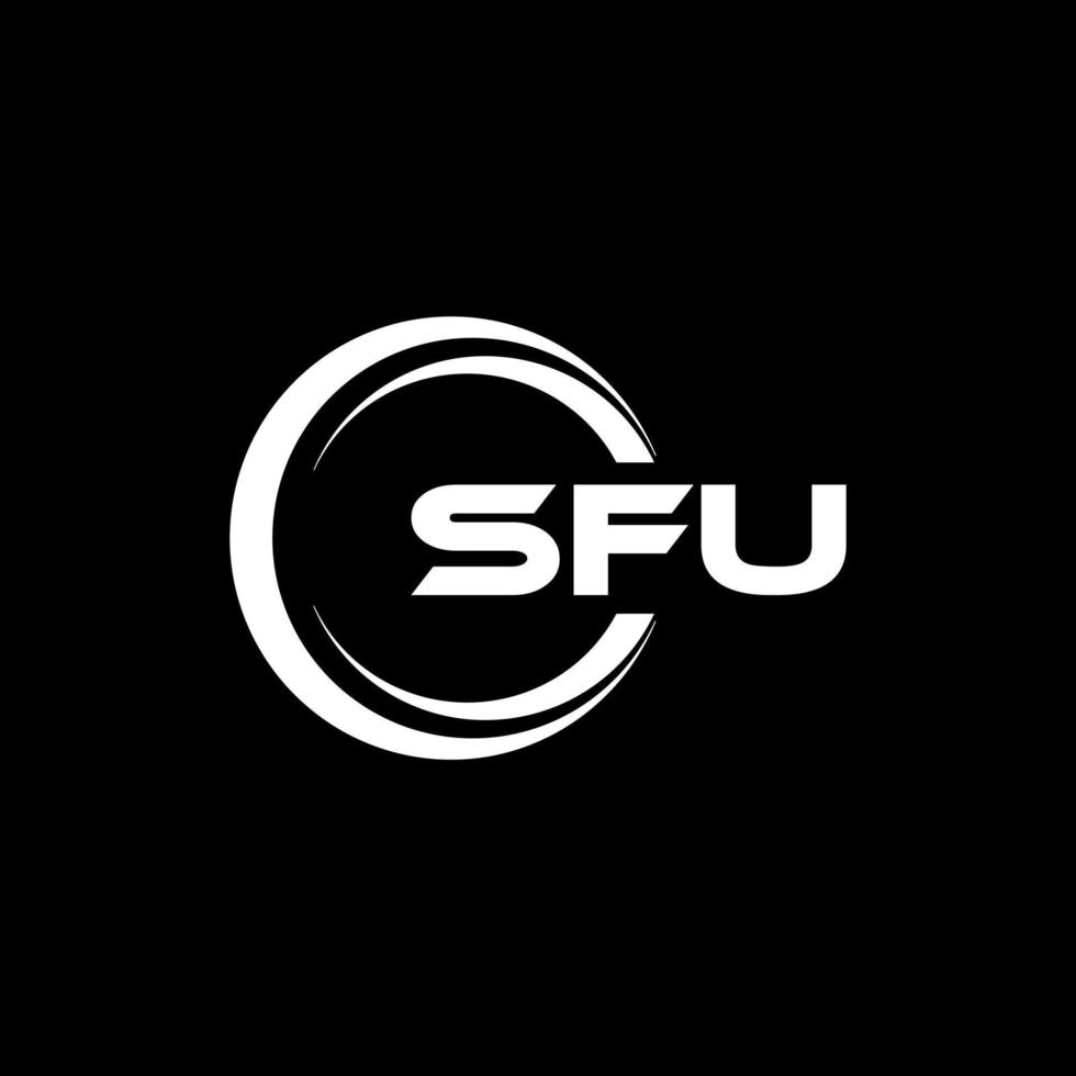 sfu brev logotyp design i illustration. vektor logotyp, kalligrafi mönster för logotyp, affisch, inbjudan, etc.