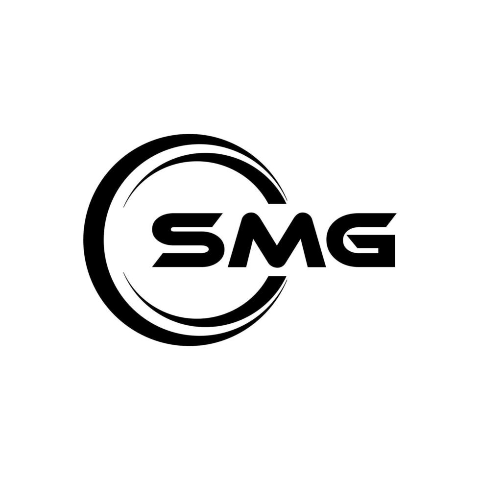 smg brev logotyp design i illustration. vektor logotyp, kalligrafi mönster för logotyp, affisch, inbjudan, etc.