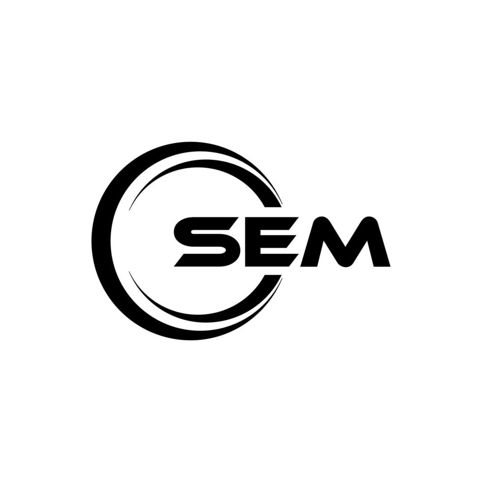 SEM-Brief-Logo-Design in Abbildung. Vektorlogo, Kalligrafie-Designs für Logo, Poster, Einladung usw. vektor
