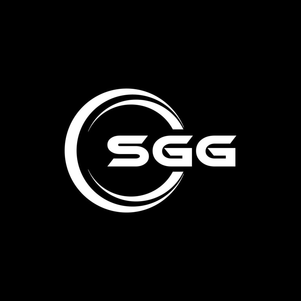 sgg brev logotyp design i illustration. vektor logotyp, kalligrafi mönster för logotyp, affisch, inbjudan, etc.