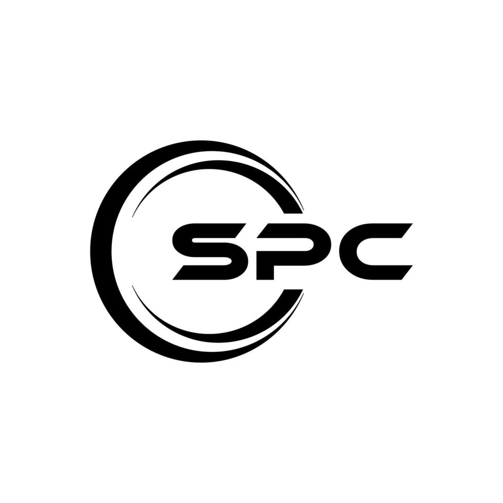 spc brev logotyp design i illustration. vektor logotyp, kalligrafi mönster för logotyp, affisch, inbjudan, etc.