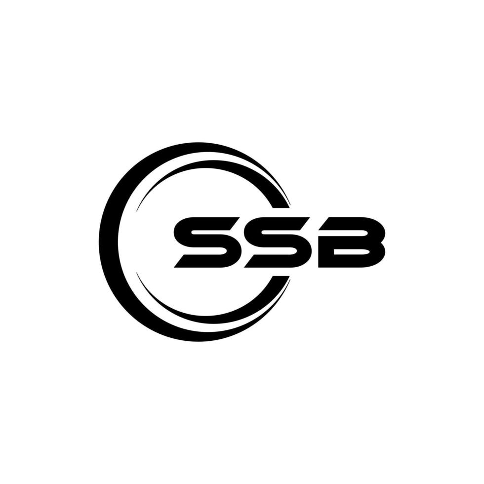 ssb brev logotyp design i illustration. vektor logotyp, kalligrafi mönster för logotyp, affisch, inbjudan, etc.