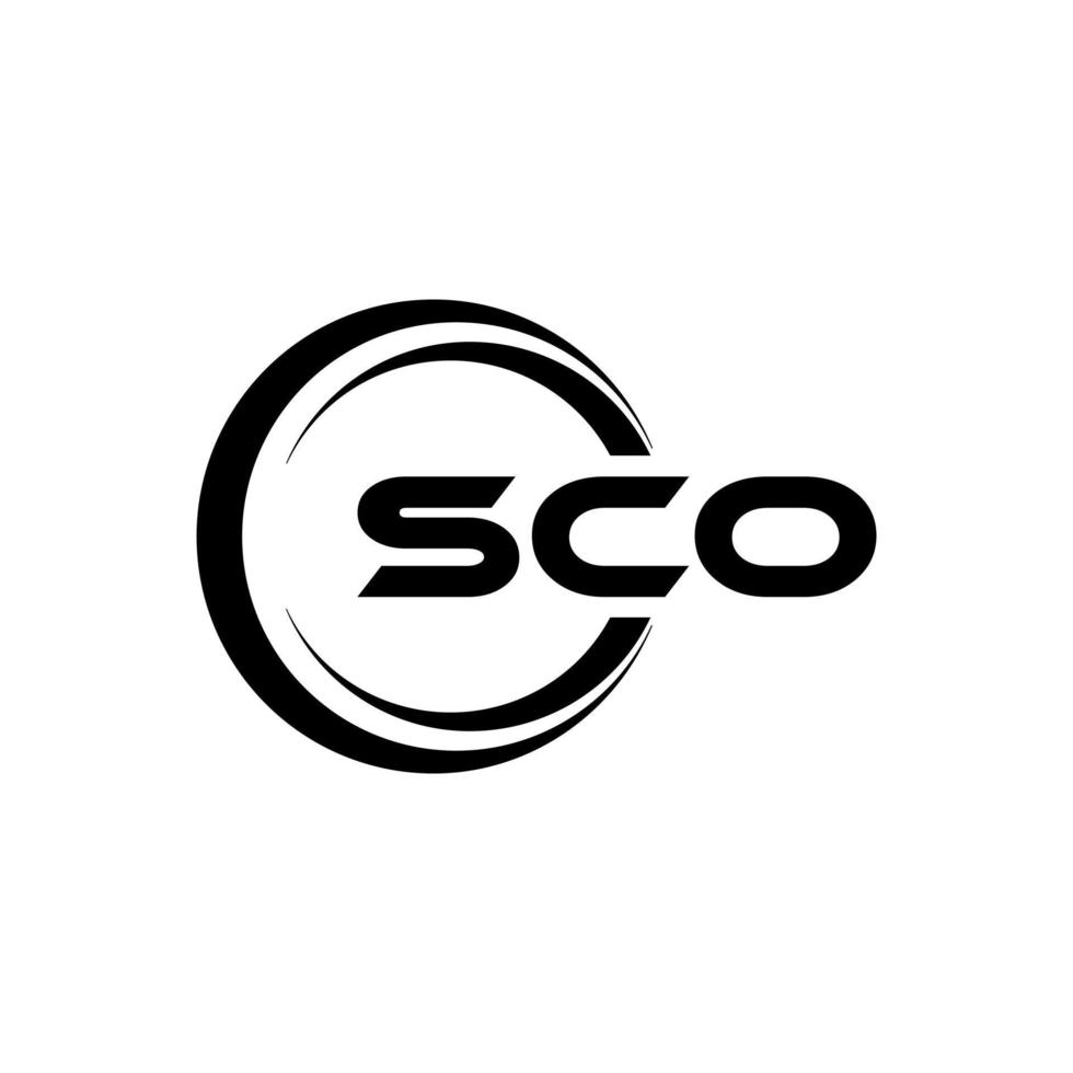 sco brev logotyp design i illustration. vektor logotyp, kalligrafi mönster för logotyp, affisch, inbjudan, etc.