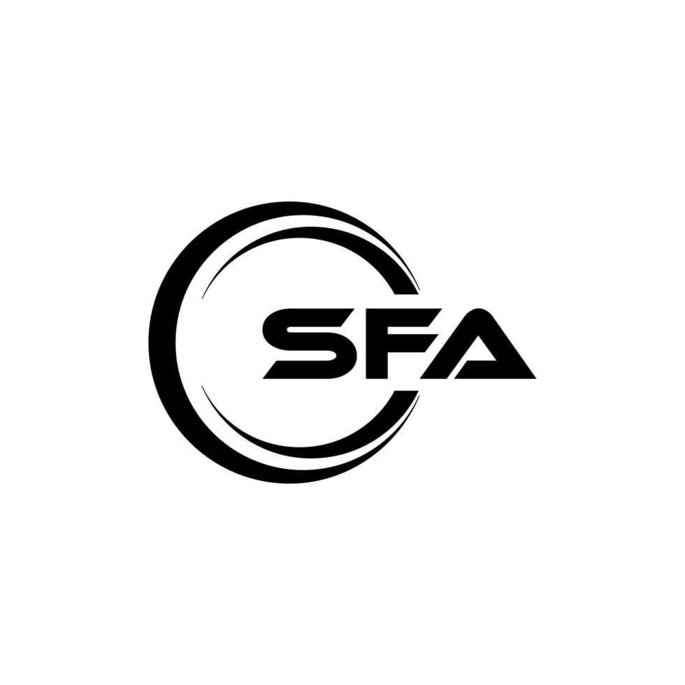 sfa brev logotyp design i illustration. vektor logotyp, kalligrafi mönster för logotyp, affisch, inbjudan, etc.