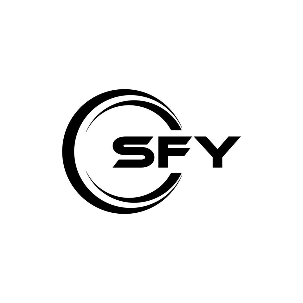 sfy brev logotyp design i illustration. vektor logotyp, kalligrafi mönster för logotyp, affisch, inbjudan, etc.