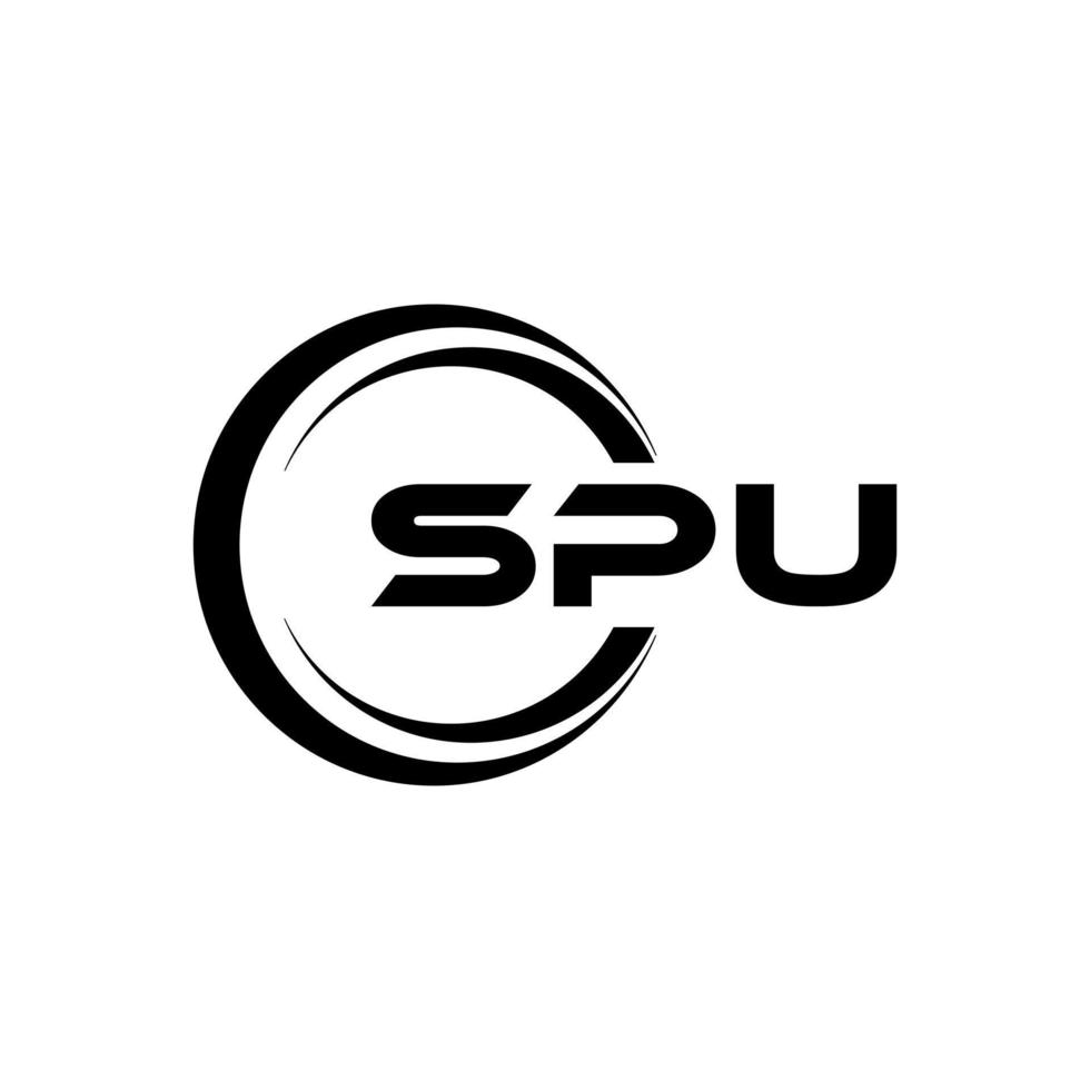 spu brev logotyp design i illustration. vektor logotyp, kalligrafi mönster för logotyp, affisch, inbjudan, etc.