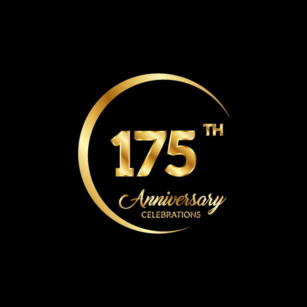 175 år årsdag. årsdag mall design begrepp med gyllene siffra , design för händelse, inbjudan kort, hälsning kort, baner, affisch, flygblad, bok omslag och skriva ut. vektor eps10