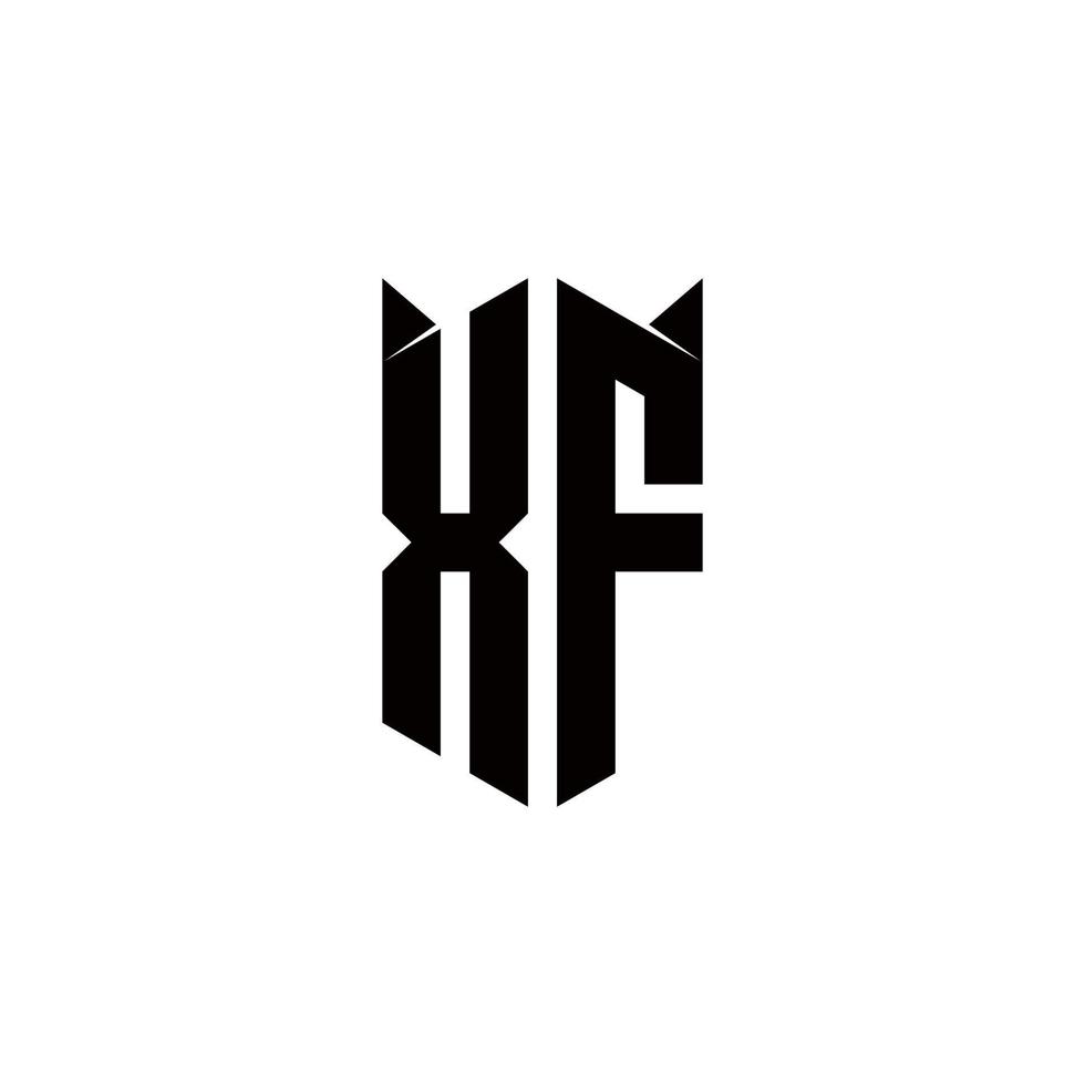 xf Logo Monogramm mit Schild gestalten Designs Vorlage vektor