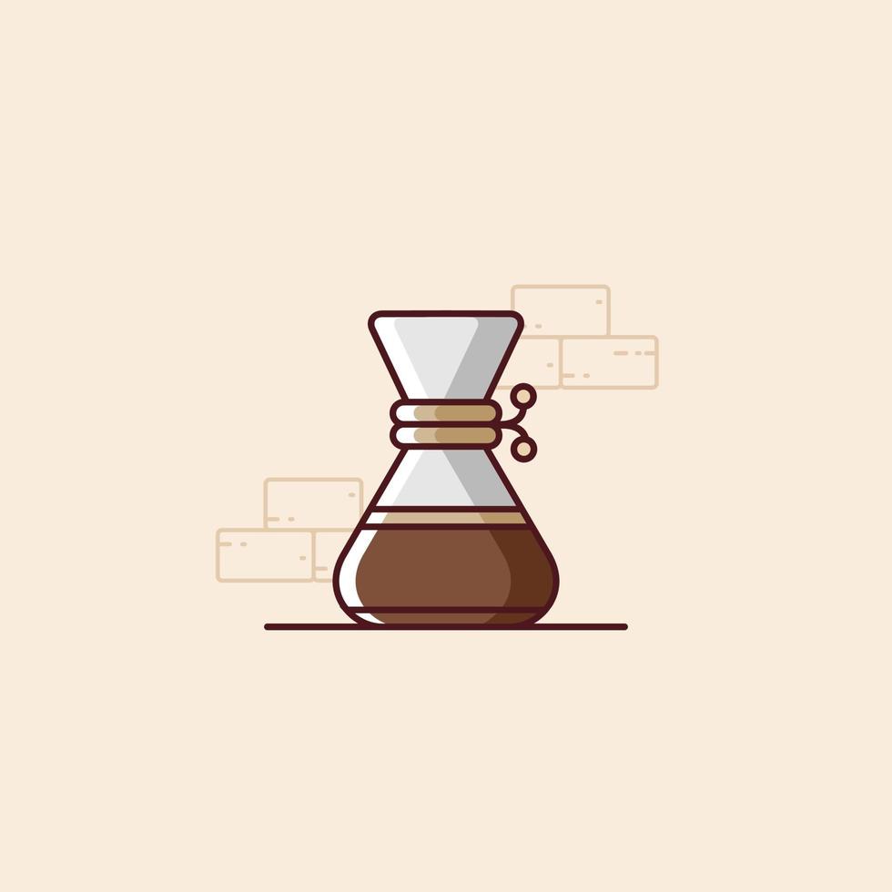 Kaffee-Server-Illustration im flachen Stil vektor