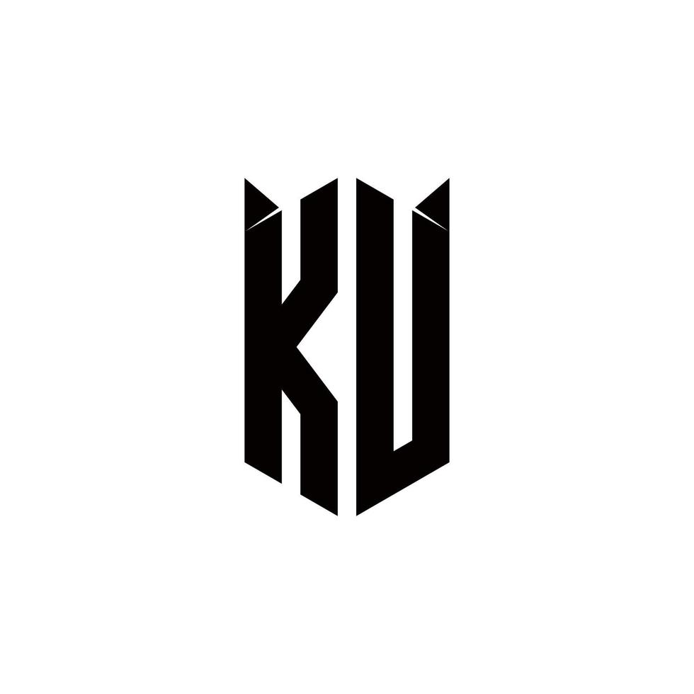 ku Logo Monogramm mit Schild gestalten Designs Vorlage vektor