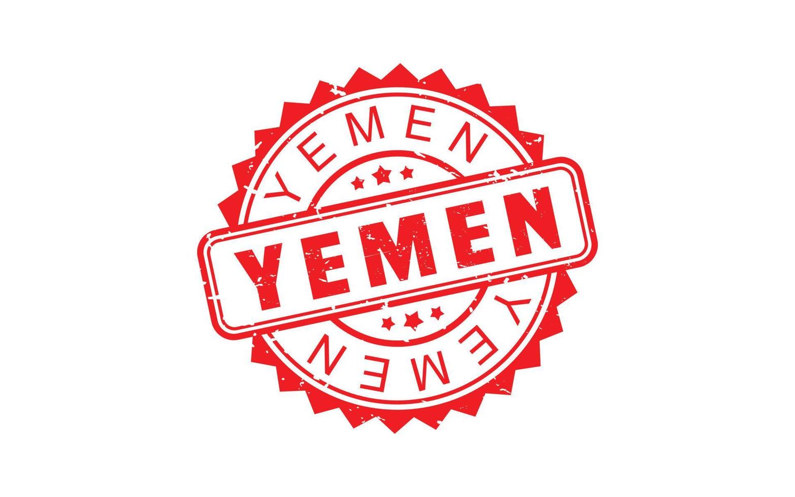 Jemen Briefmarke Gummi mit Grunge Stil auf Weiß Hintergrund vektor