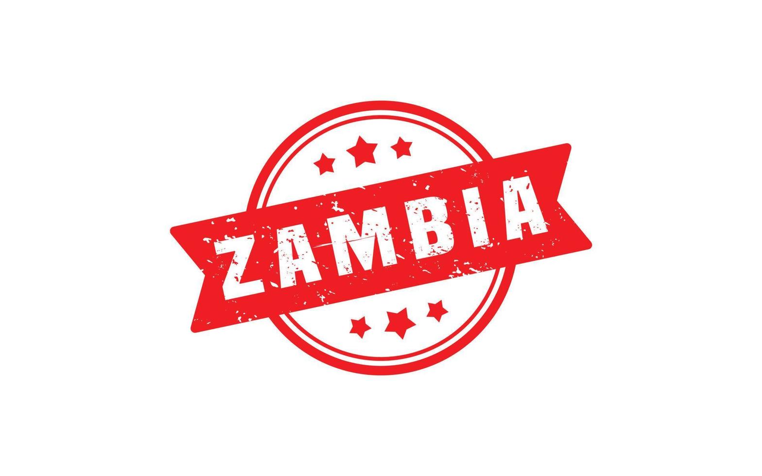 Sambia Briefmarke Gummi mit Grunge Stil auf Weiß Hintergrund vektor