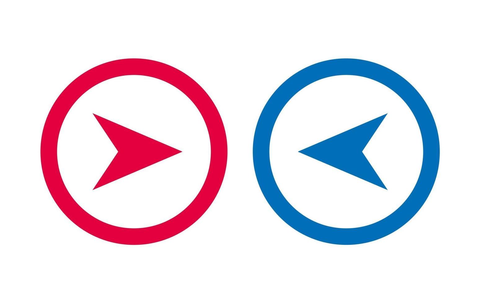 Designpfeilsymbol blaue und rote Linie vektor