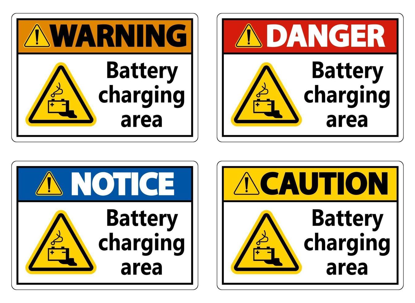 batteriladdningsområdets tecken på vit bakgrundsuppsättning vektor