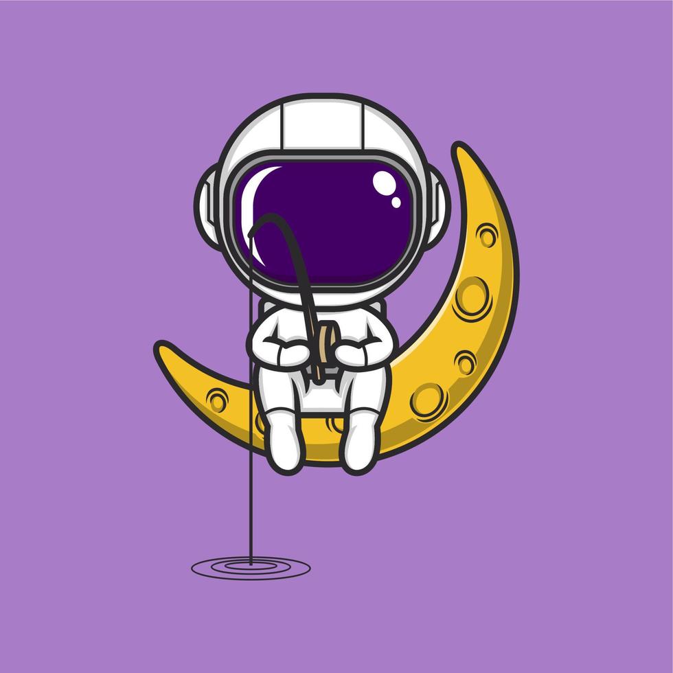 süß Karikatur Astronaut Angeln vektor